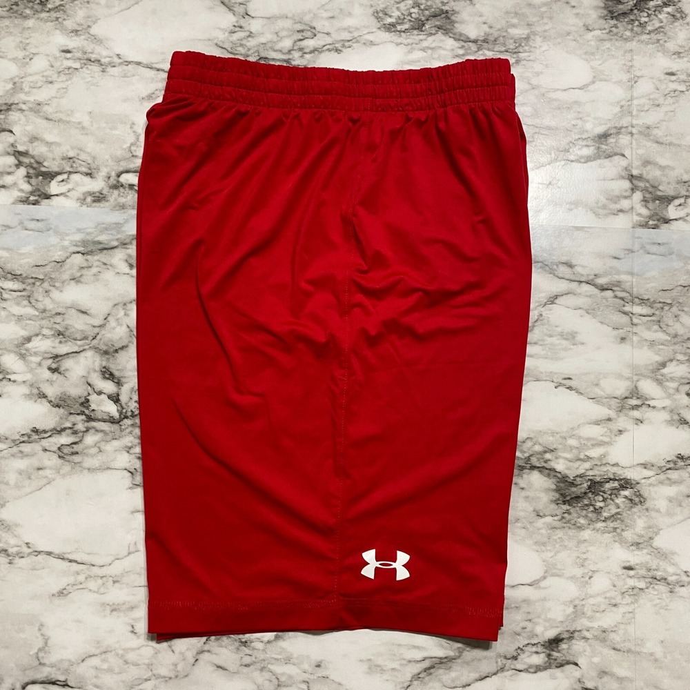 Under Armour Heat Gear Men's YOUTH Shorts Size YXL Red Sport Track And Gym